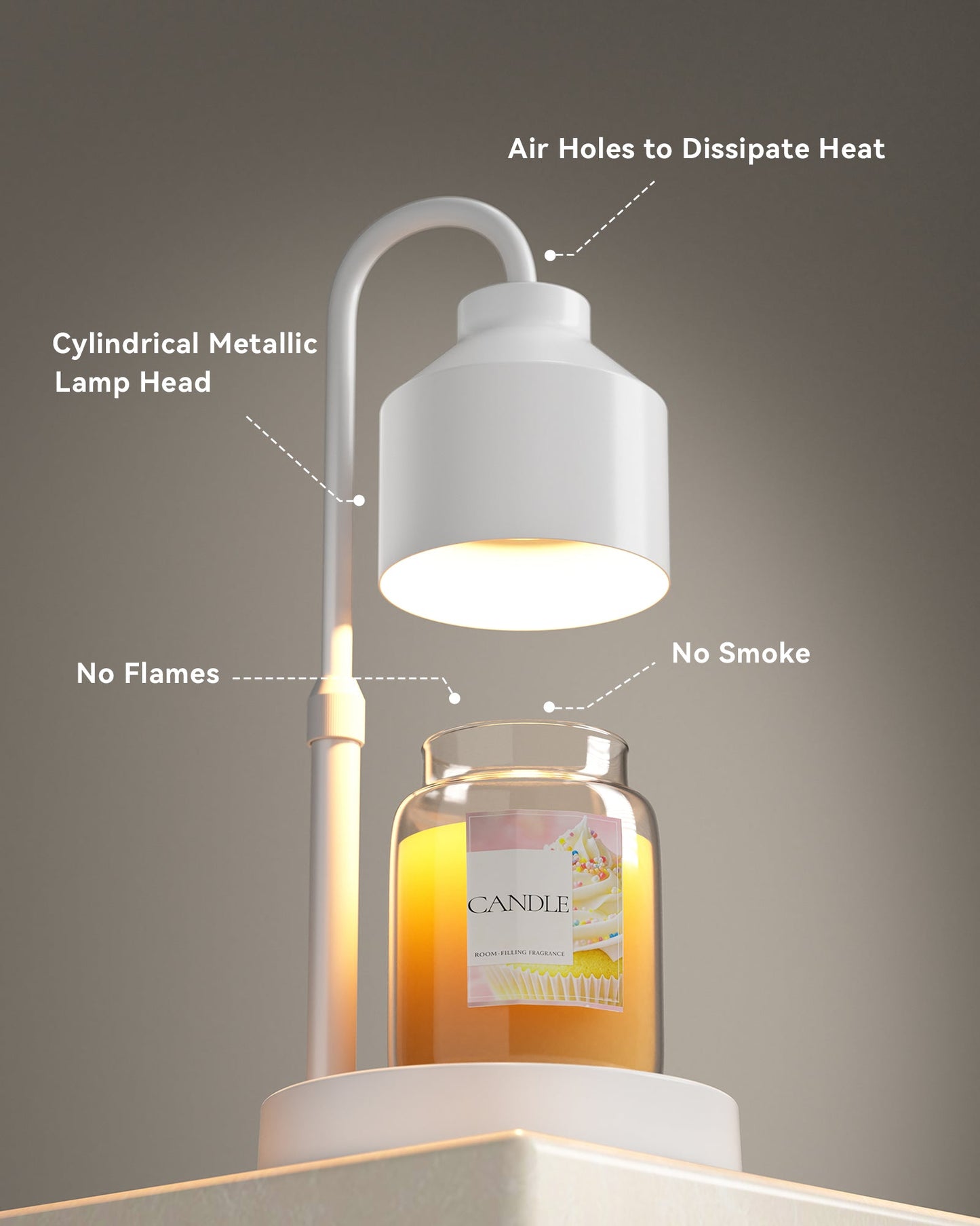Candle warmer reading ambiance on desk