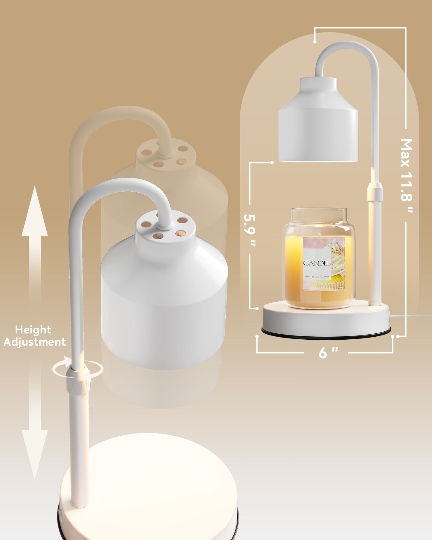 Lisunar White Candle Warmer Lamp with gift box