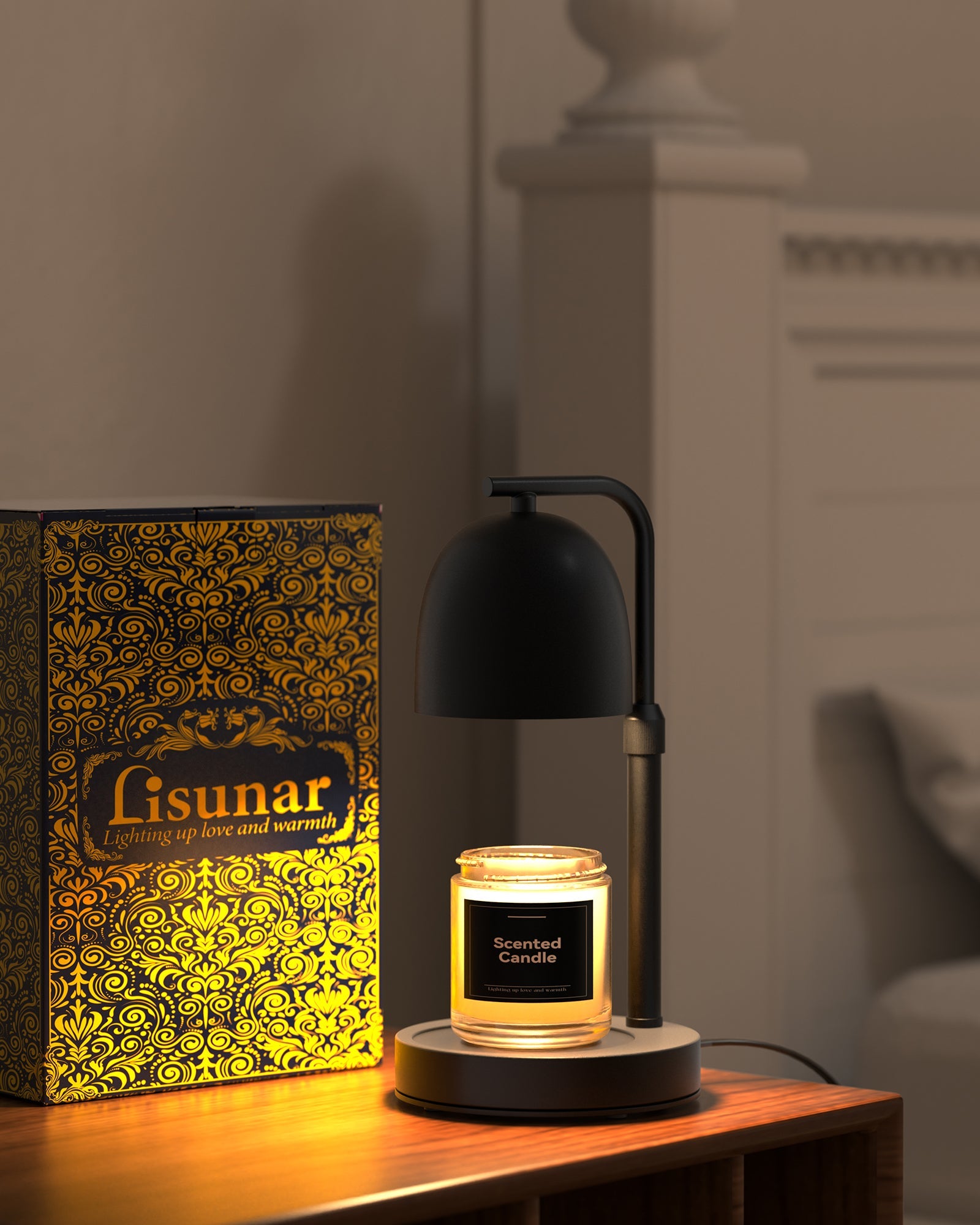 Lisunar black dome candle warmer product detail shot